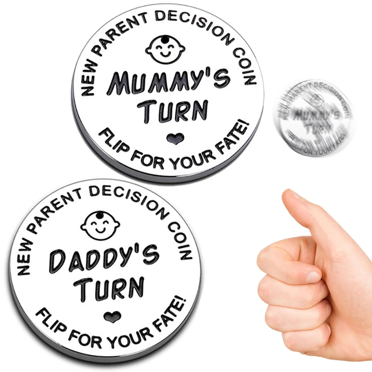 Vichona Double-Sided Decision Coin – Funny New Parents Gift for Mom & Dad