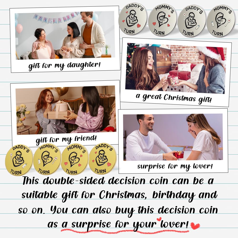 Vichona Lovely New Parent Decision Coin – Double-Sided Gift for New Mom & Dad