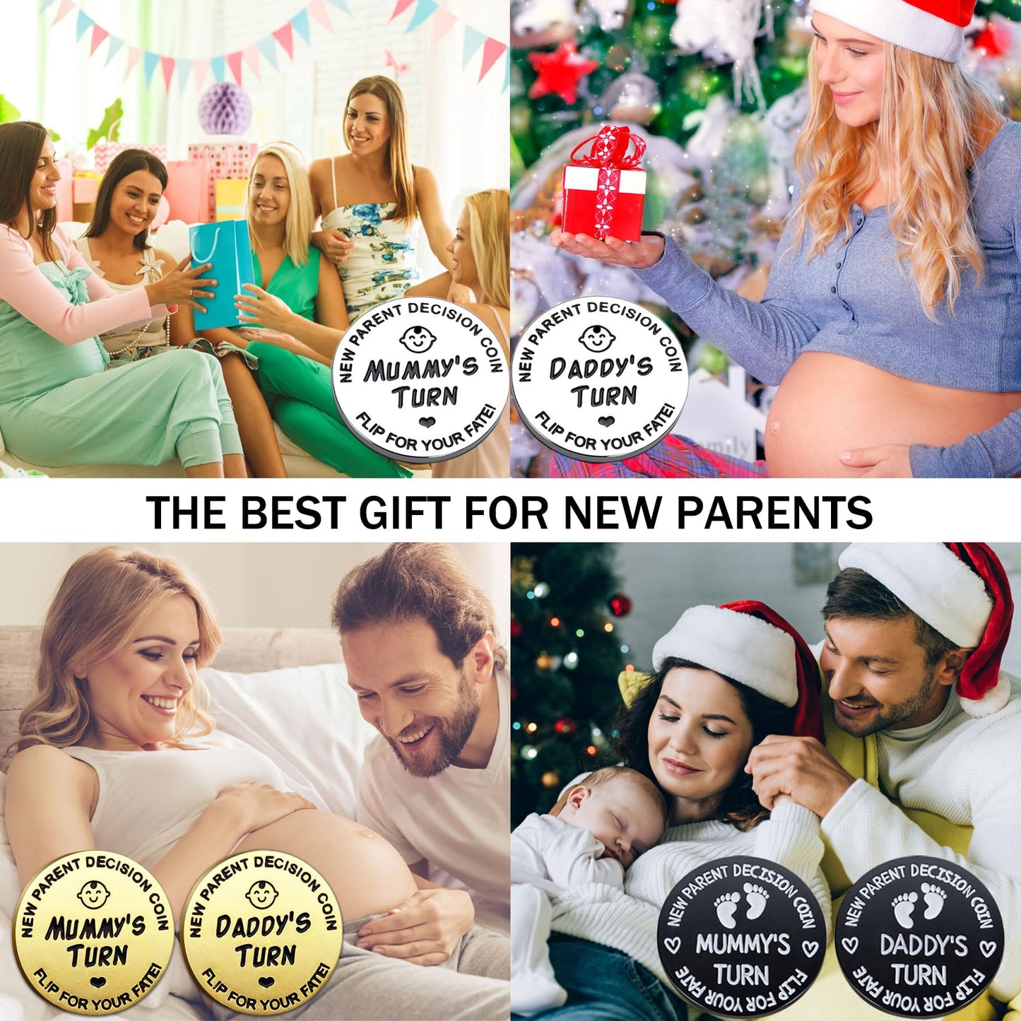 Vichona Double-Sided Decision Coin – Funny New Parents Gift for Mom & Dad