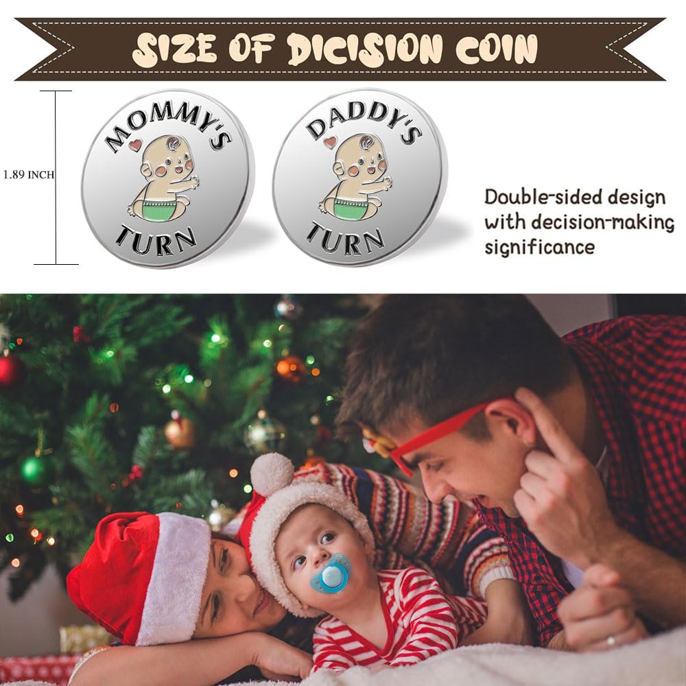 Vichona New Parents Decision Coin — Funny Gift for Mom & Dad | Baby Shower & First-Time Parents