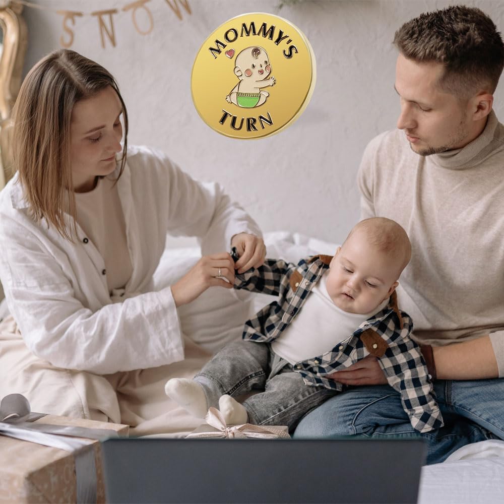 Vichona New Parents Decision Coin — Funny Gift for Mom & Dad | Baby Shower & First-Time Parents