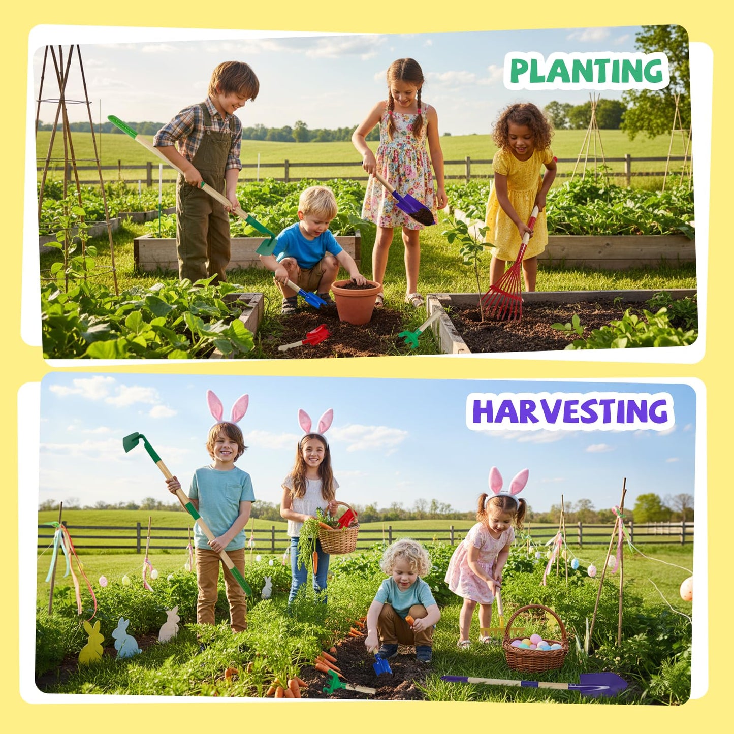 VICHTOP 9-Piece Kids Gardening Tools Set | STEM-Driven Outdoor Toy for Ages 3–8
