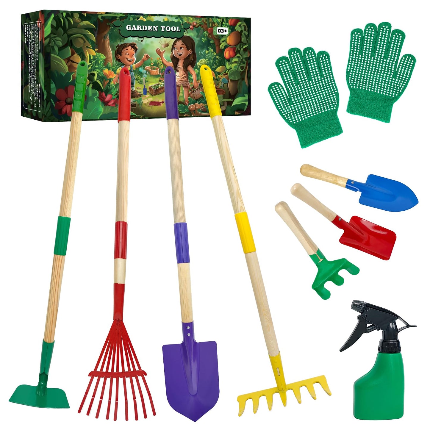 VICHTOP 9-Piece Kids Gardening Tools Set | STEM-Driven Outdoor Toy for Ages 3–8