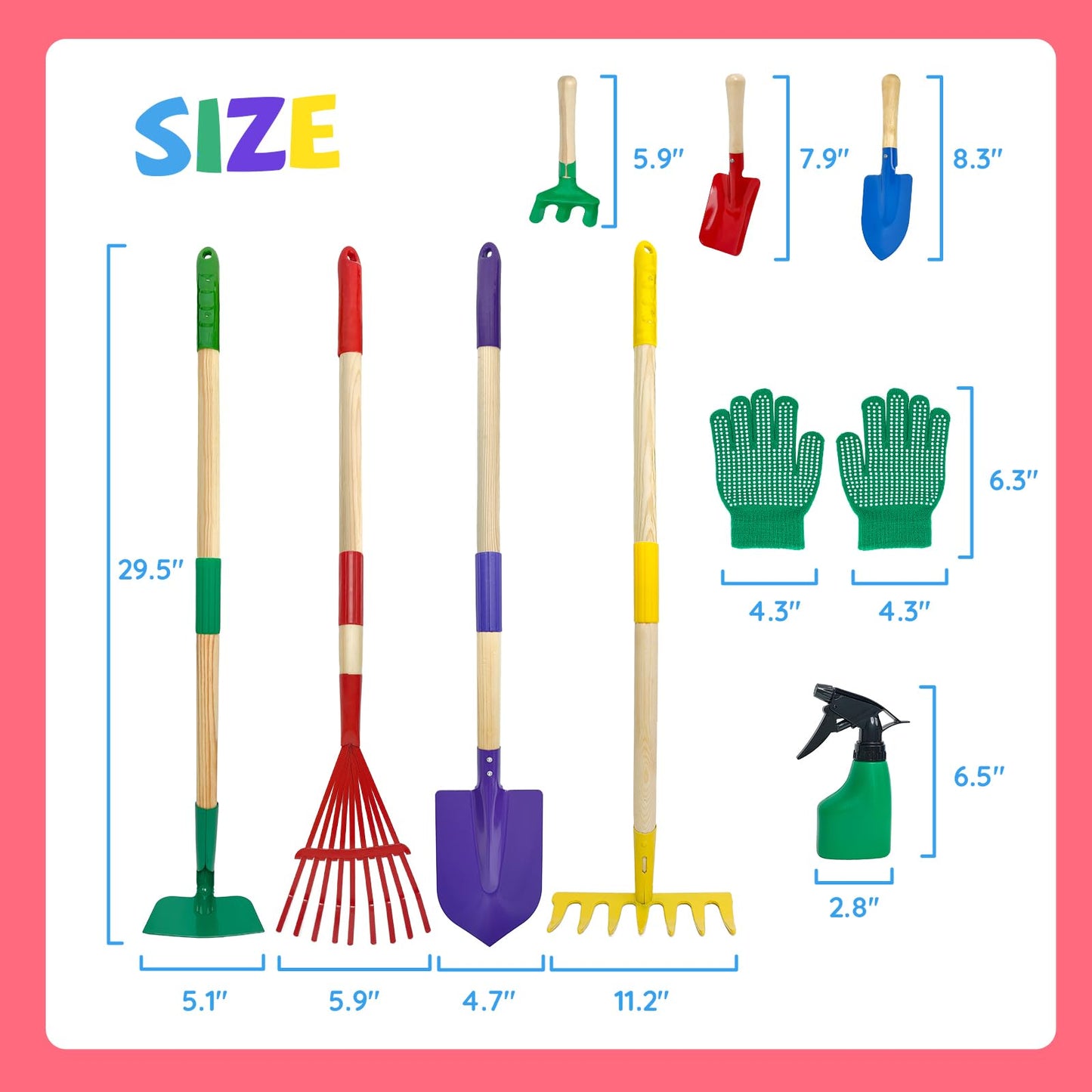 VICHTOP 9-Piece Kids Gardening Tools Set | STEM-Driven Outdoor Toy for Ages 3–8