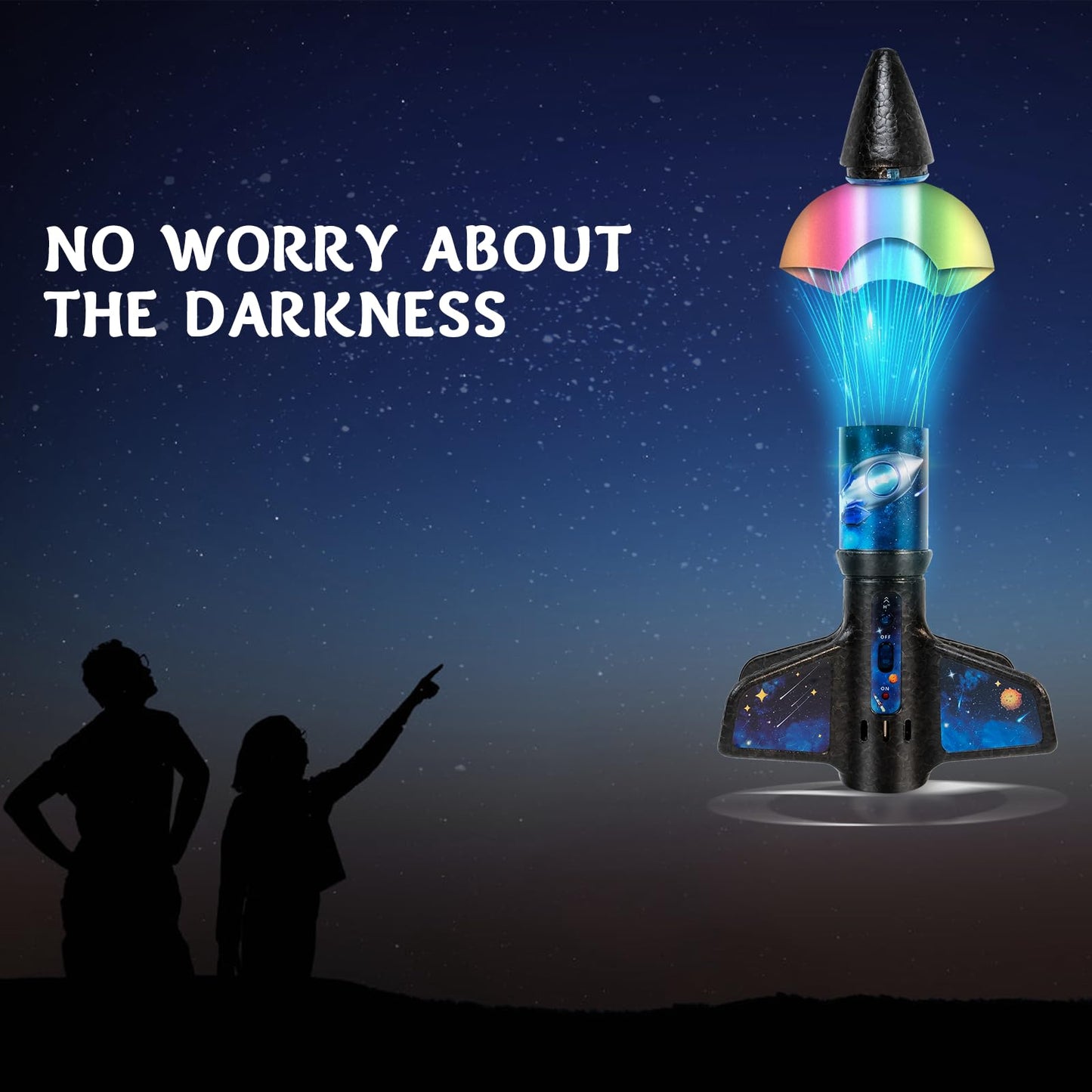 VICHTOP Rocket Launcher for Kids – 200 ft Flight, Safe Parachute, Rechargeable Outdoor Toy