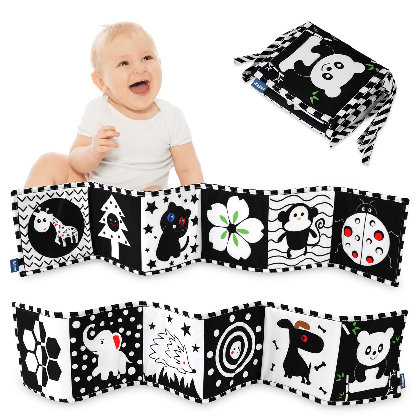 Vicloon Black & White Baby Book – High-Contrast Tummy Time Toys