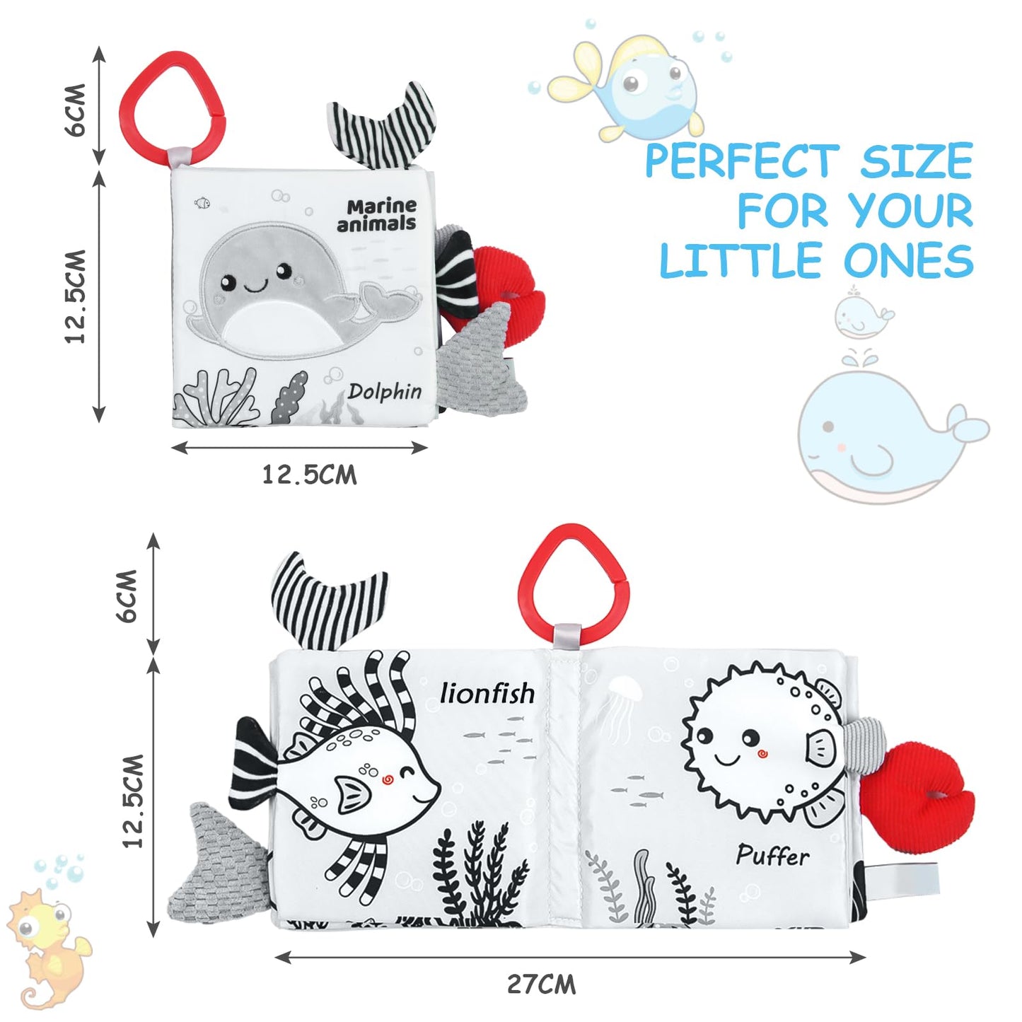 Vicloon Ocean Cloth Book: 3D Touch & High-Contrast Baby Toy