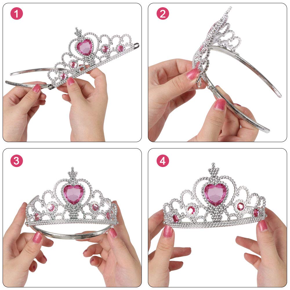 Vicloon Princess Dress Up Accessories — Crown & Wand Set for Girls 3+