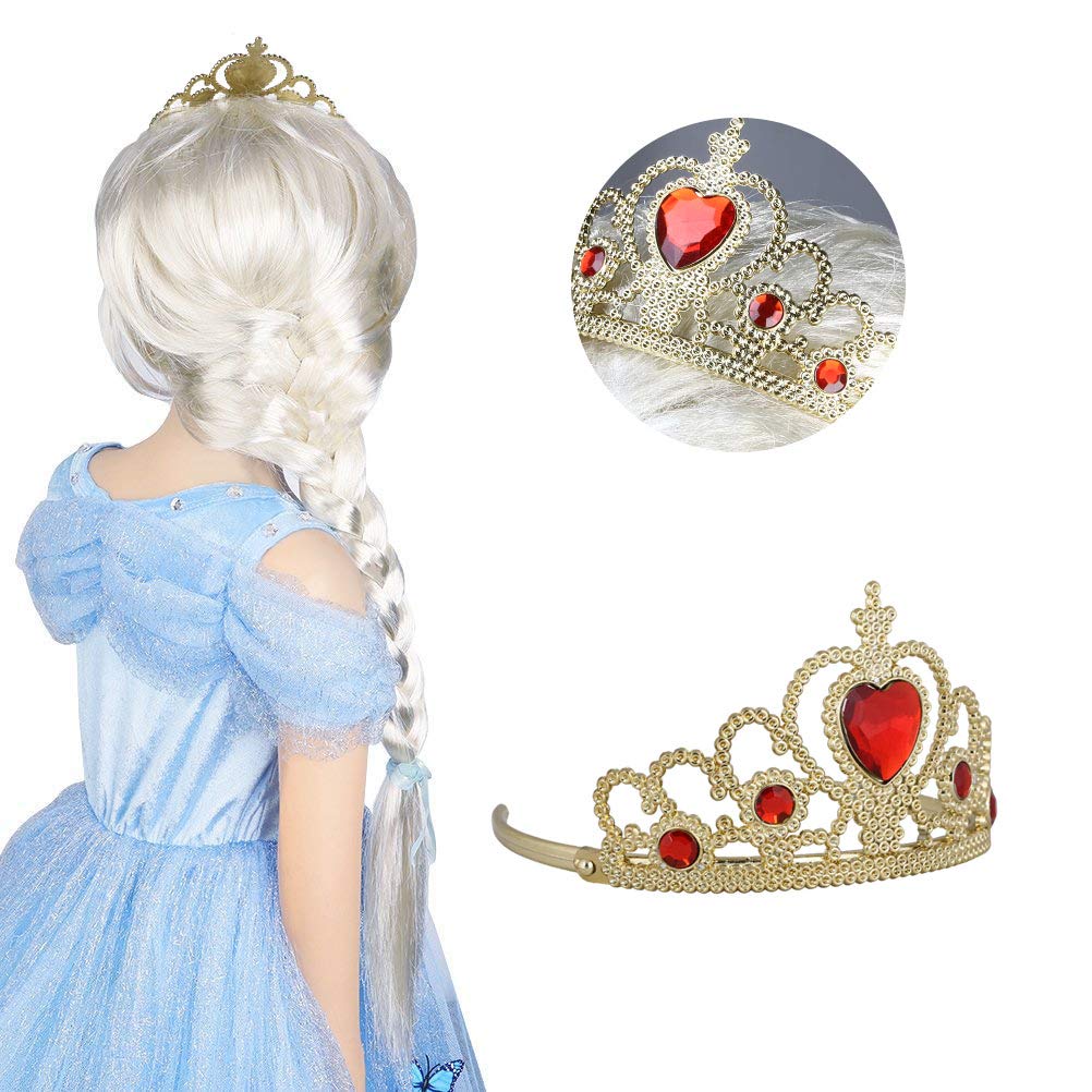 Vicloon Princess Dress Up Accessories - 2-Piece Crown & Wand Set for Little Girls
