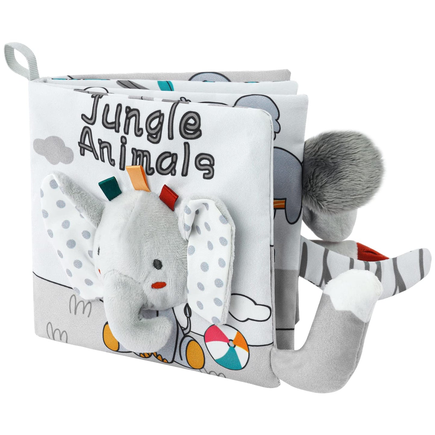 Vicloon Elephant Cloth Book – 3D Texture, High-Contrast Baby Cloth Book for 0-12 Months