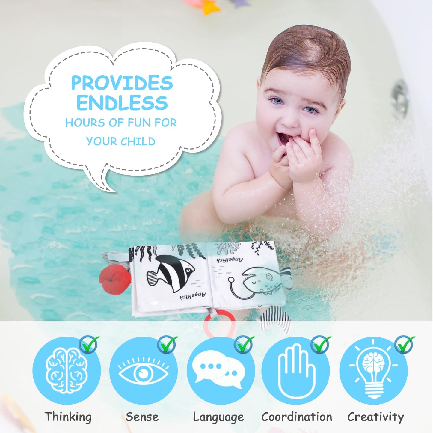 Vicloon Ocean Cloth Book: 3D Touch & High-Contrast Baby Toy