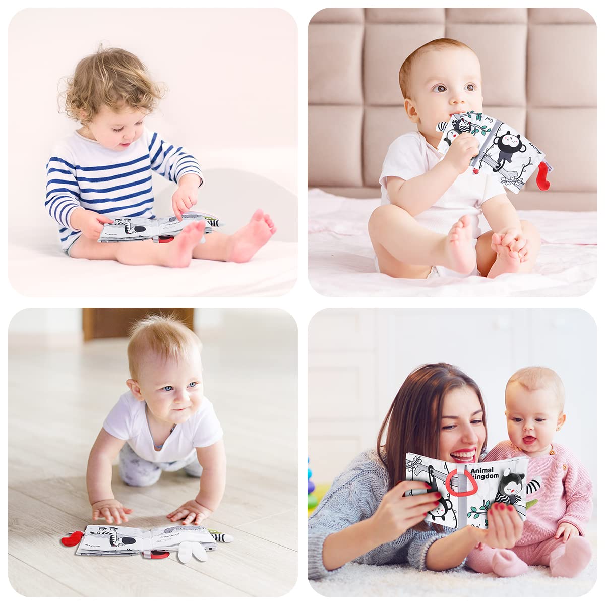 Vicloon Forest Cloth Book – 3D Touch & Feel High-Contrast Baby Cloth Book for 0-12 Months