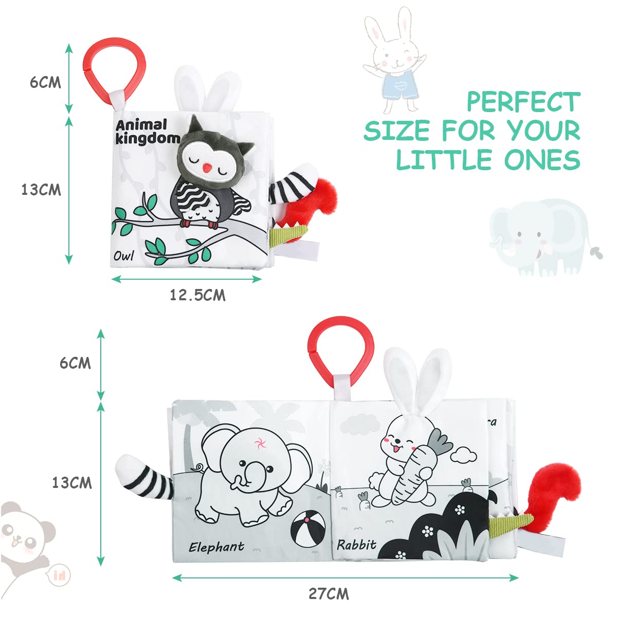 Vicloon Forest Cloth Book – 3D Touch & Feel High-Contrast Baby Cloth Book for 0-12 Months