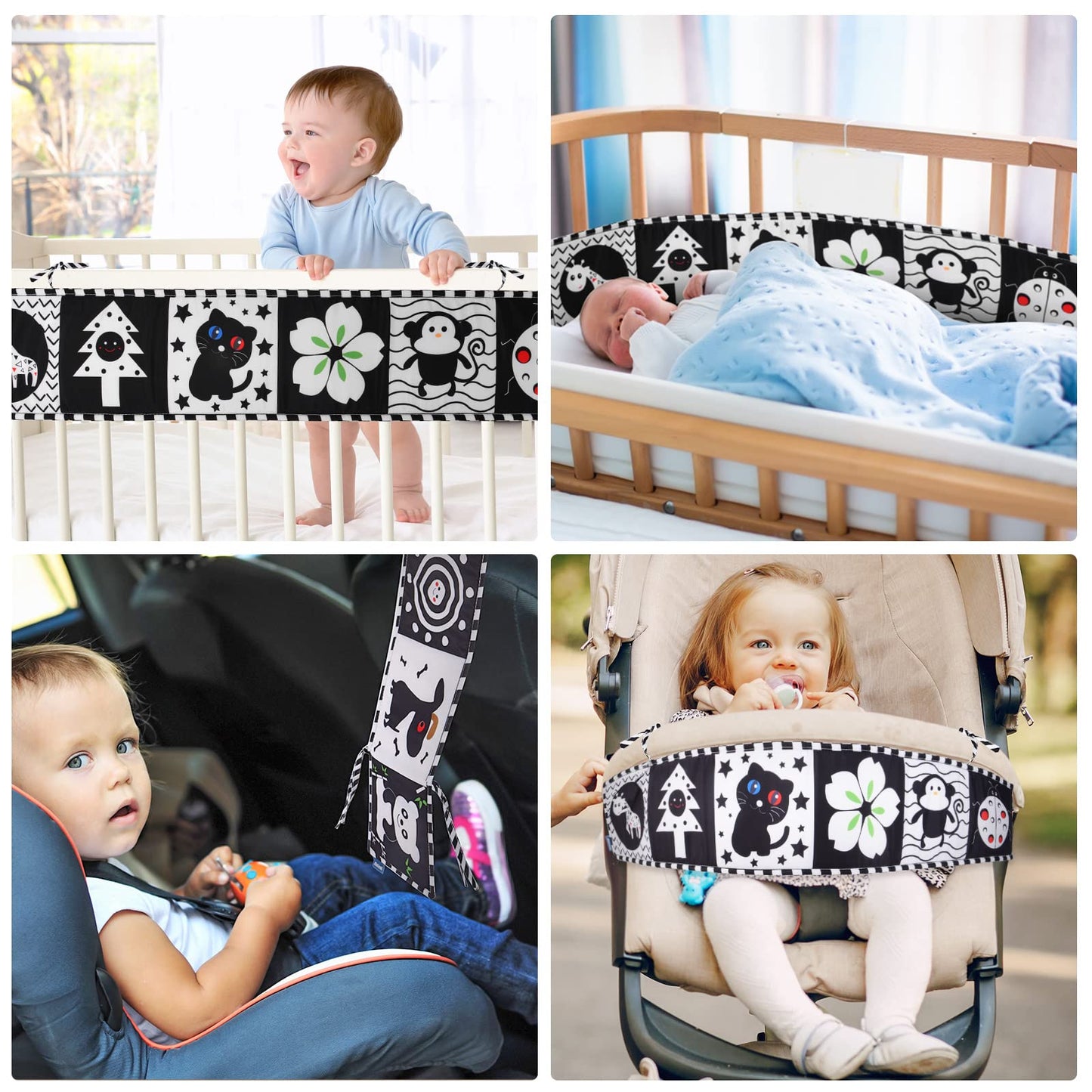 Vicloon Black & White Baby Book – High-Contrast Tummy Time Toys