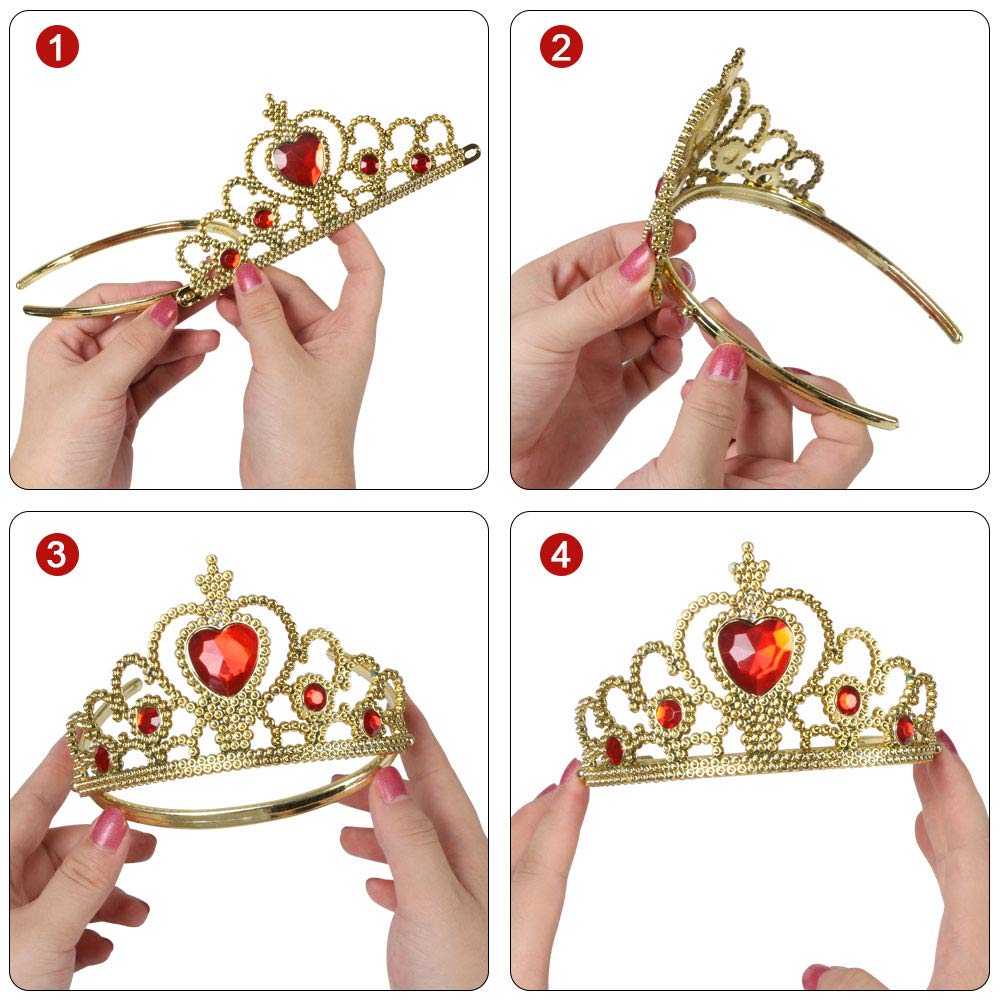 Vicloon Princess Dress Up Accessories - 2-Piece Crown & Wand Set for Little Girls