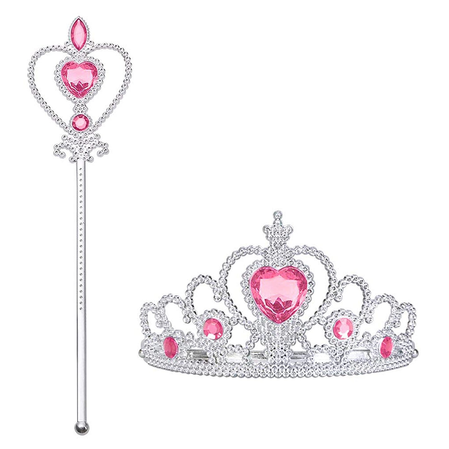 Vicloon Princess Dress Up Accessories — Crown & Wand Set for Girls 3+