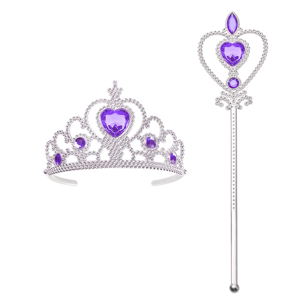 Vicloon Princess Dress Up Set – 2PCS Crown & Wand for Girls 3+ Years