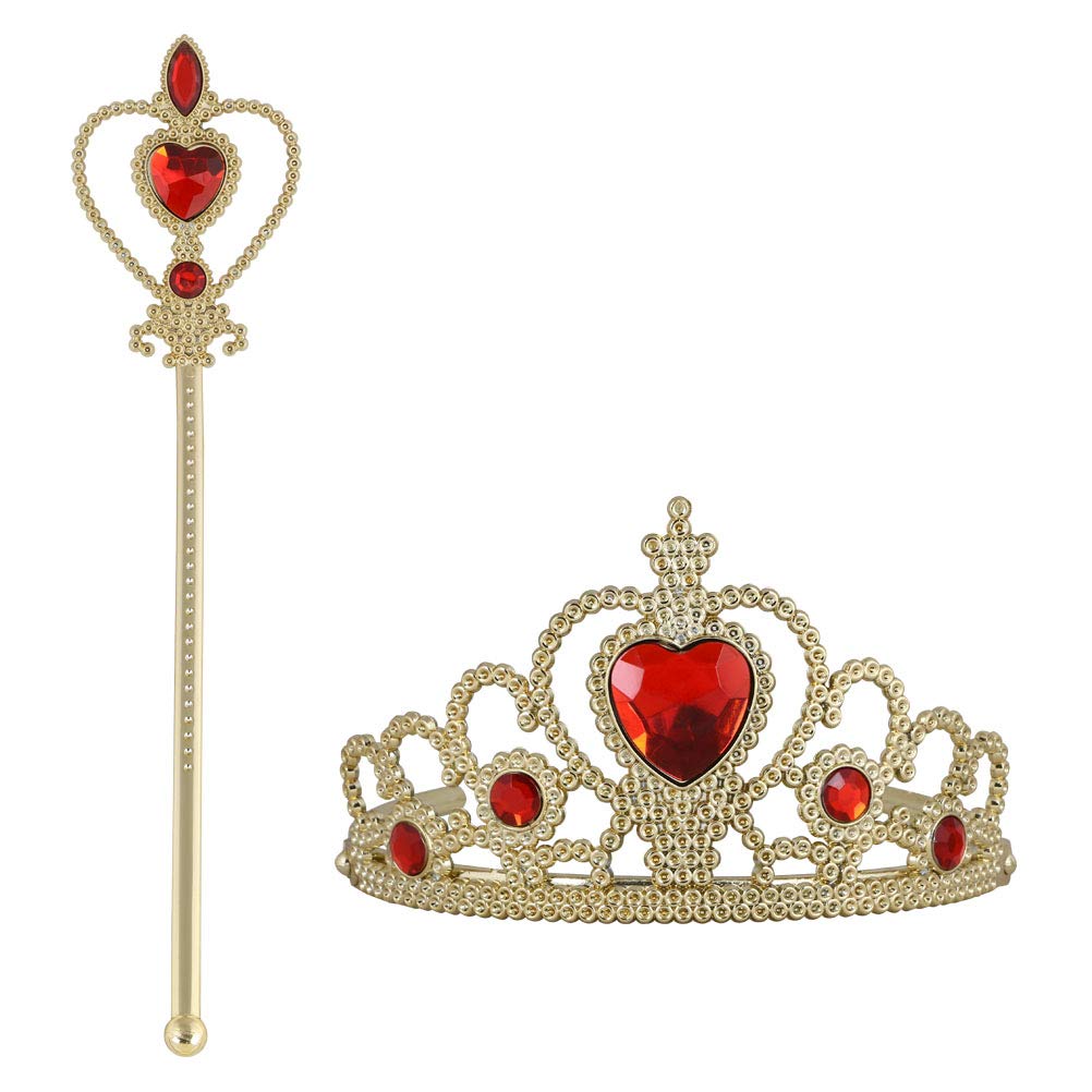 Vicloon Princess Dress Up Accessories - 2-Piece Crown & Wand Set for Little Girls