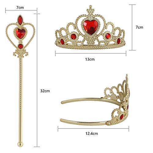 Vicloon Princess Dress Up Accessories - 2-Piece Crown & Wand Set for Little Girls