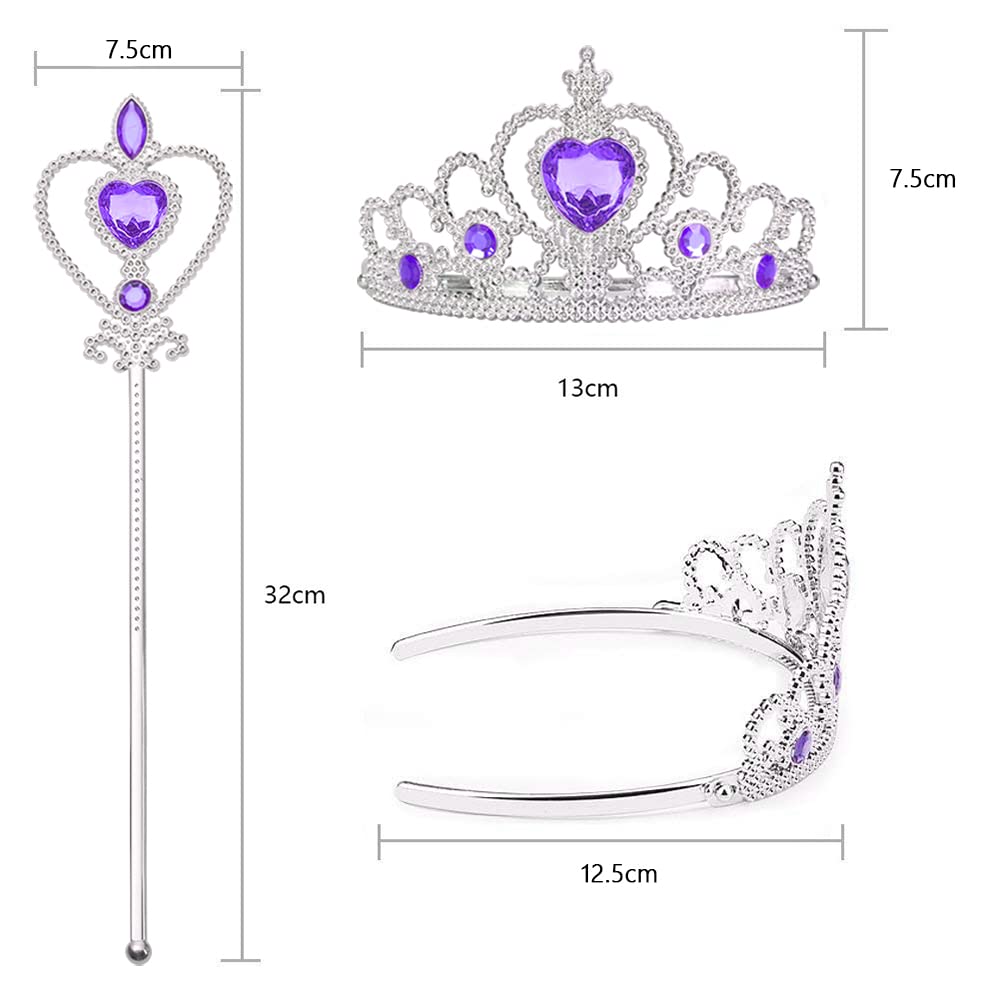 Vicloon Princess Dress Up Set – 2PCS Crown & Wand for Girls 3+ Years