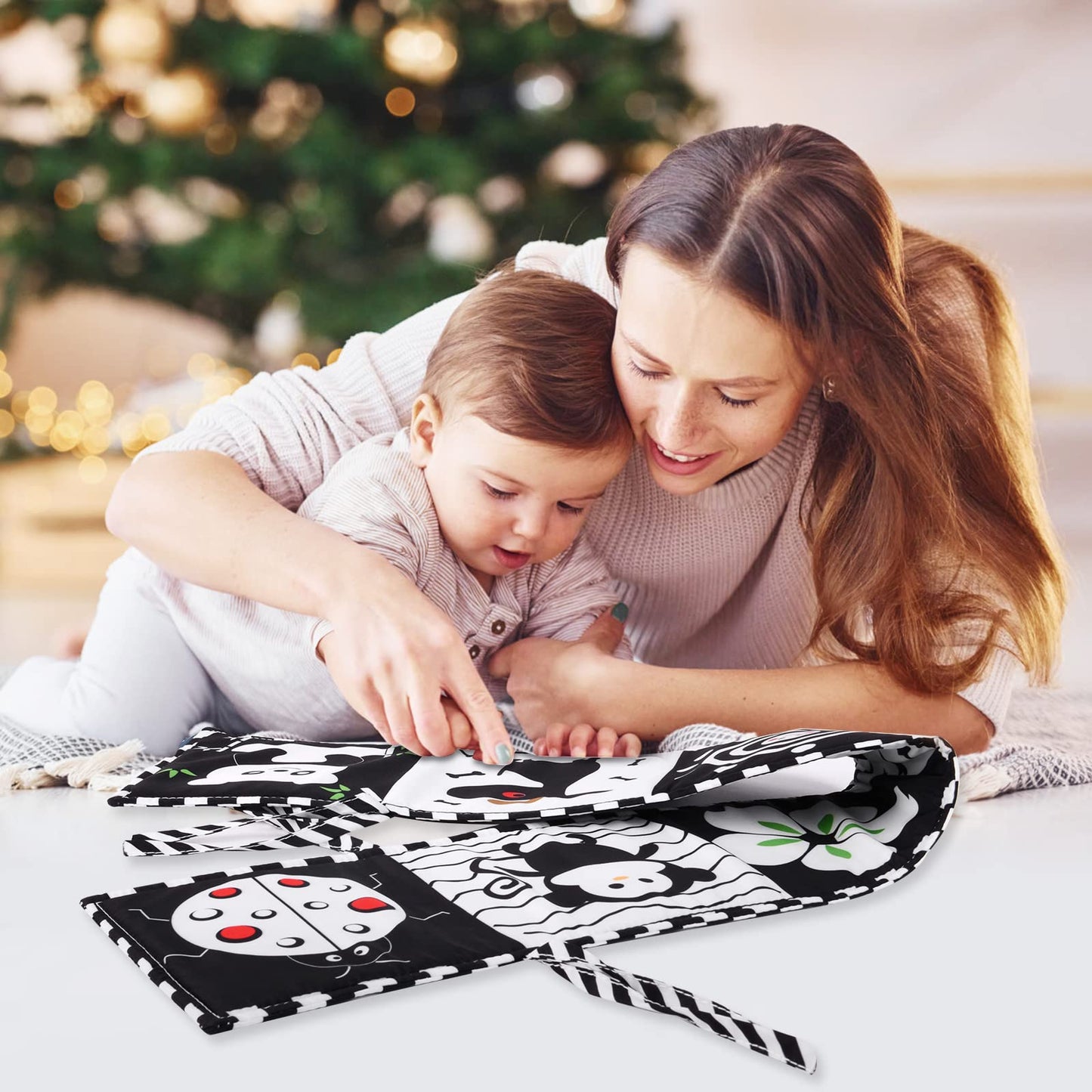 Vicloon Black & White Baby Book – High-Contrast Tummy Time Toys