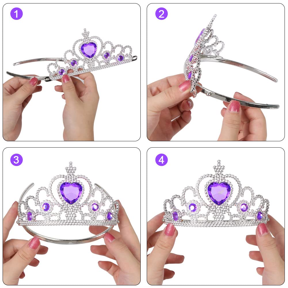 Vicloon Princess Dress Up Set – 2PCS Crown & Wand for Girls 3+ Years