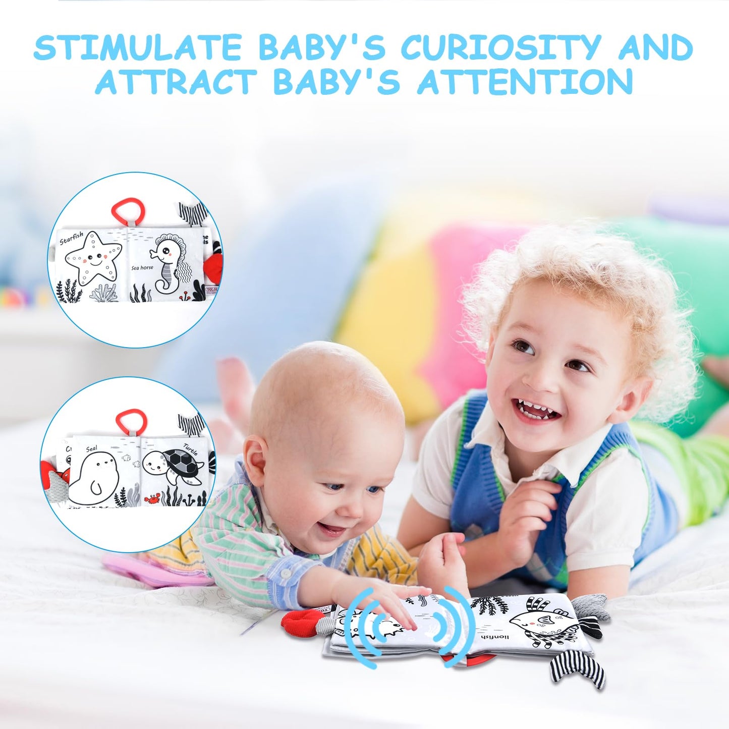 Vicloon Ocean Cloth Book: 3D Touch & High-Contrast Baby Toy