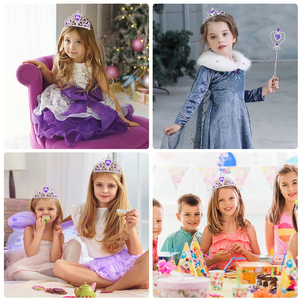 Vicloon Princess Dress Up Set – 2PCS Crown & Wand for Girls 3+ Years