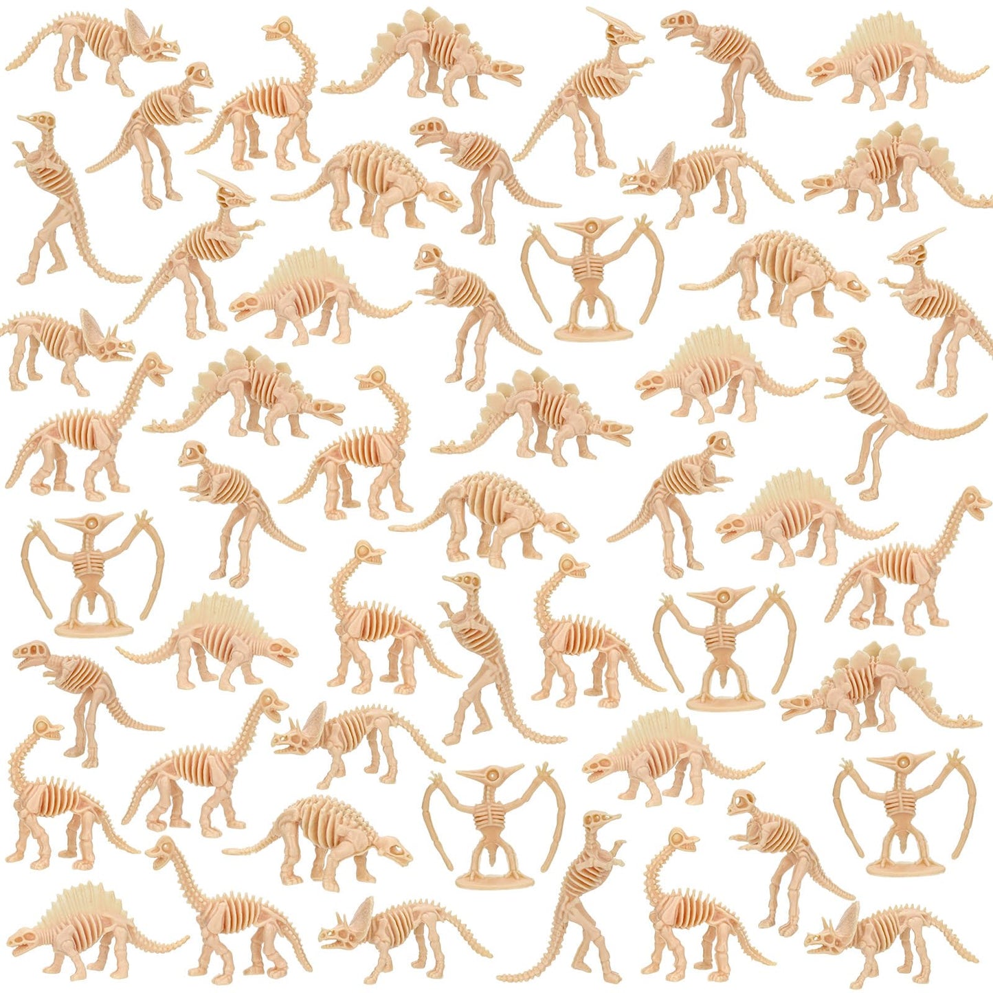 VICROIC 60 PCS Dinosaur Fossil Skeletons – 12 Styles for Science Play & Decor