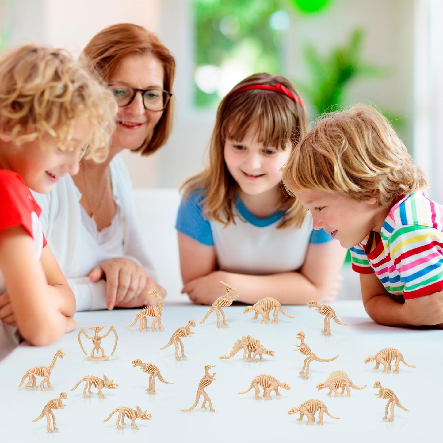 VICROIC 60 PCS Dinosaur Fossil Skeletons – 12 Styles for Science Play & Decor
