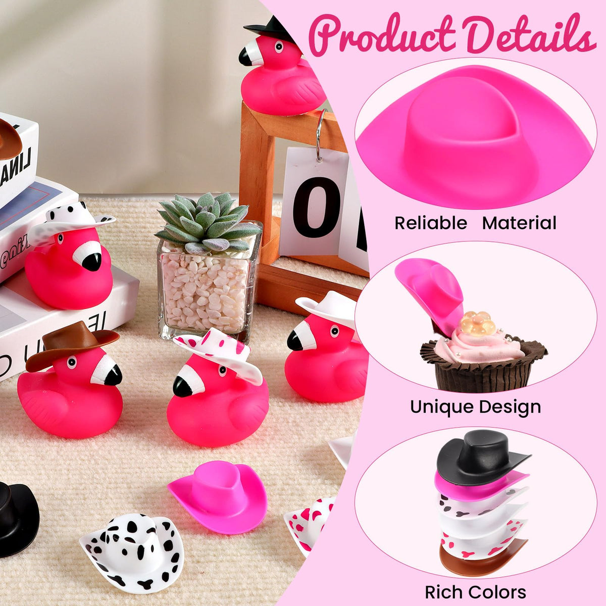 VICROIC 24-Pcs Plastic Mini Cowboy Hats – Colorful Doll Party Props & Craft Decor