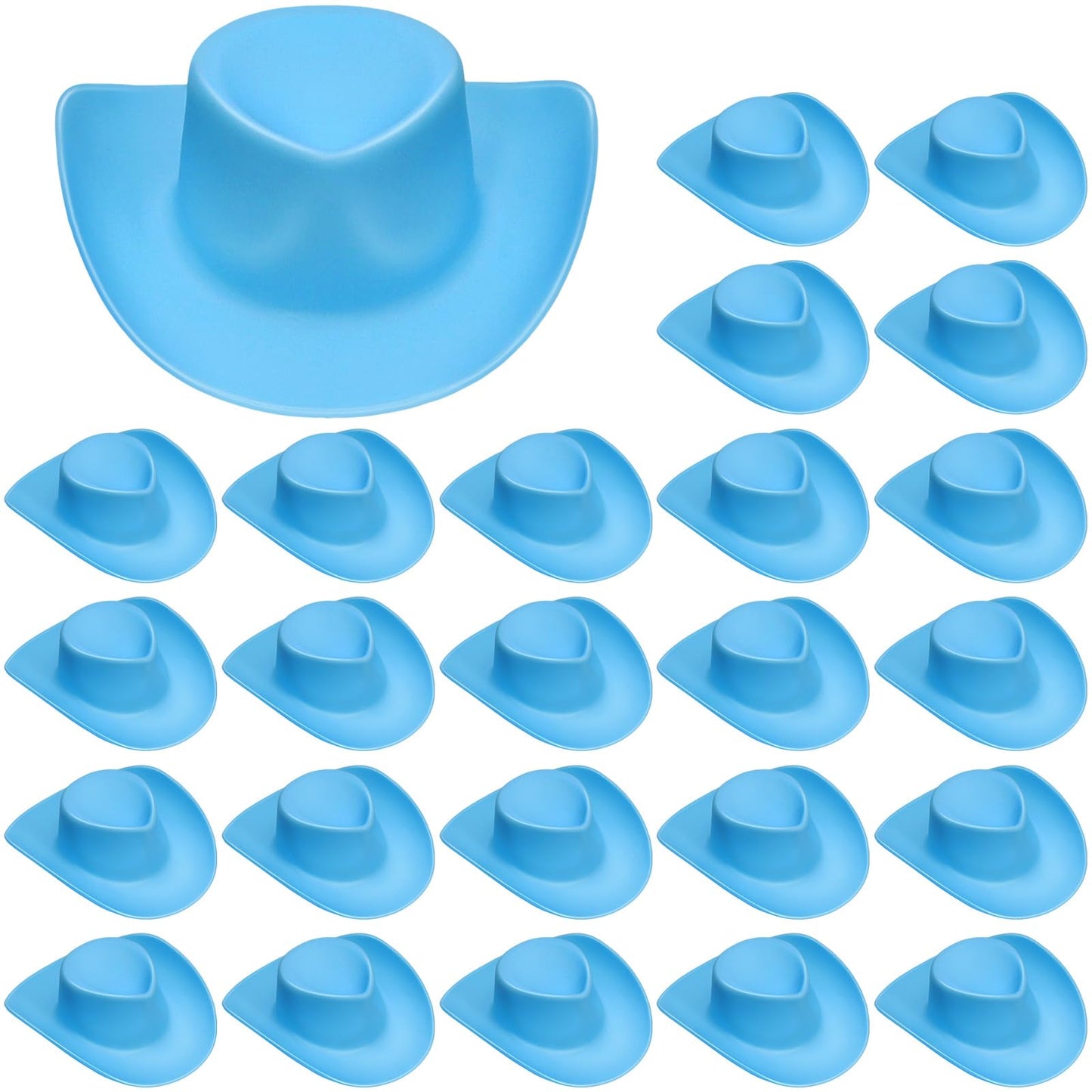VICROIC 24 Pcs Mini Cowboy Hats – Blue Doll Accessories & Dollhouse Decor