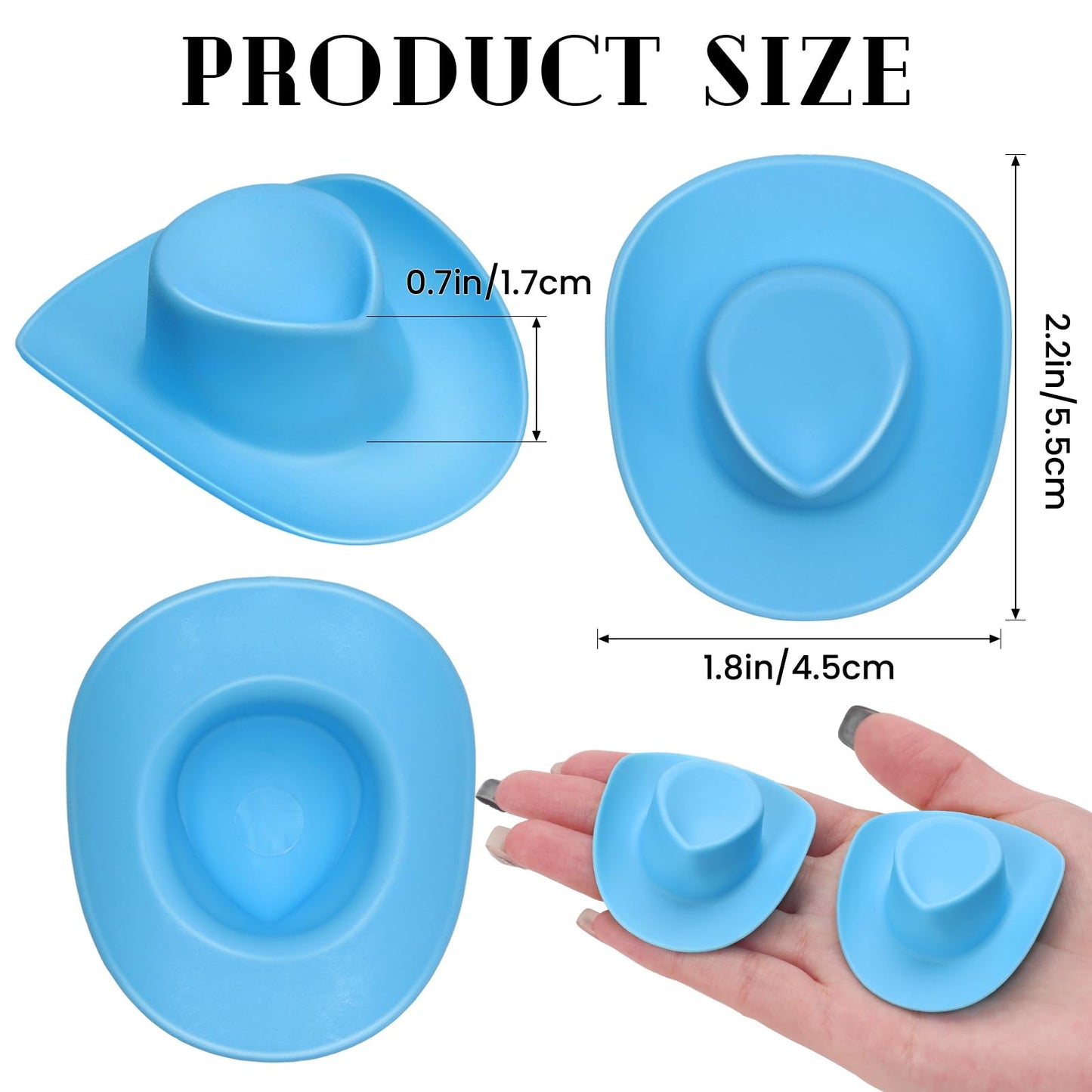 VICROIC 24 Pcs Mini Cowboy Hats – Blue Doll Accessories & Dollhouse Decor