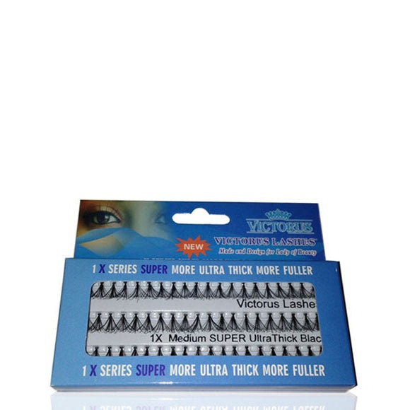 Victorus 1X Series False Lashes Super Ultra Thick Volume & Dramatic Impact for Bold Eye Makeup Looks Medium Length