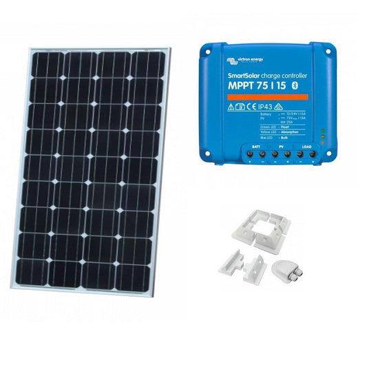 Victron 160w Mono Rigid Solar Panel Kit with SmartSolar MPPT, Mounts,5m Cables