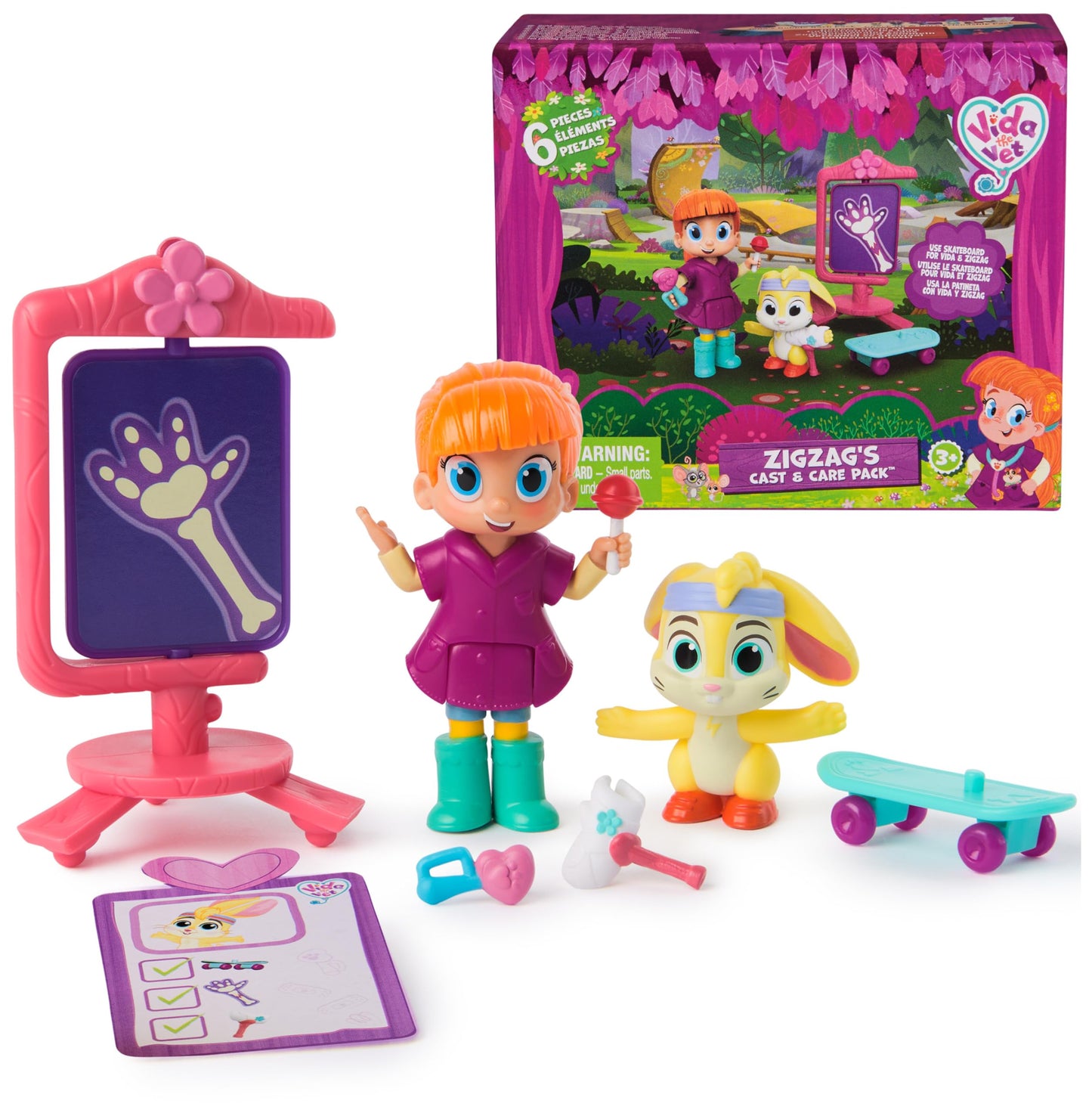 Vida the Vet Zig Zag Cast & Care Pack – Action Figures & Doctor Kit for Kids 3+