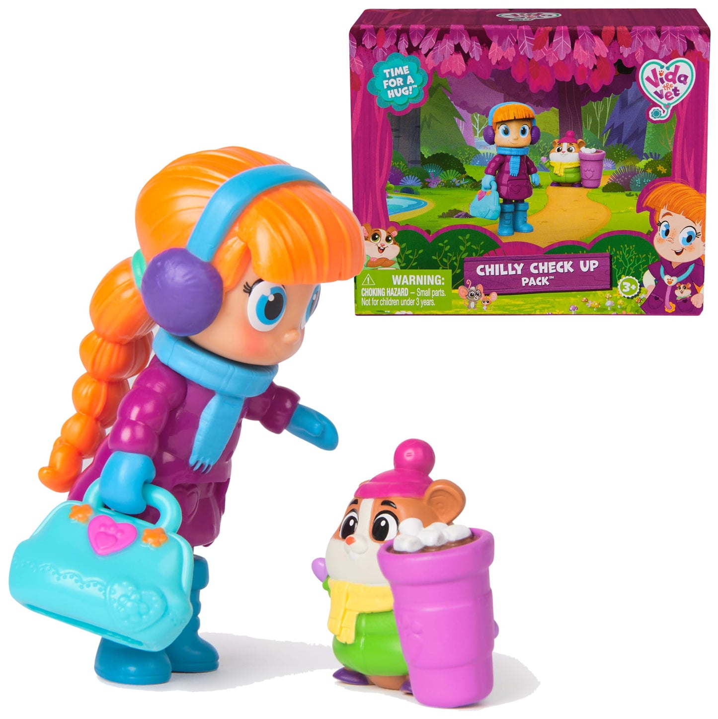 Vida the Vet Chilly Check Up Pack — Vida & Popcorn Figures with Vet Bag | Kids Vet Toys 3+