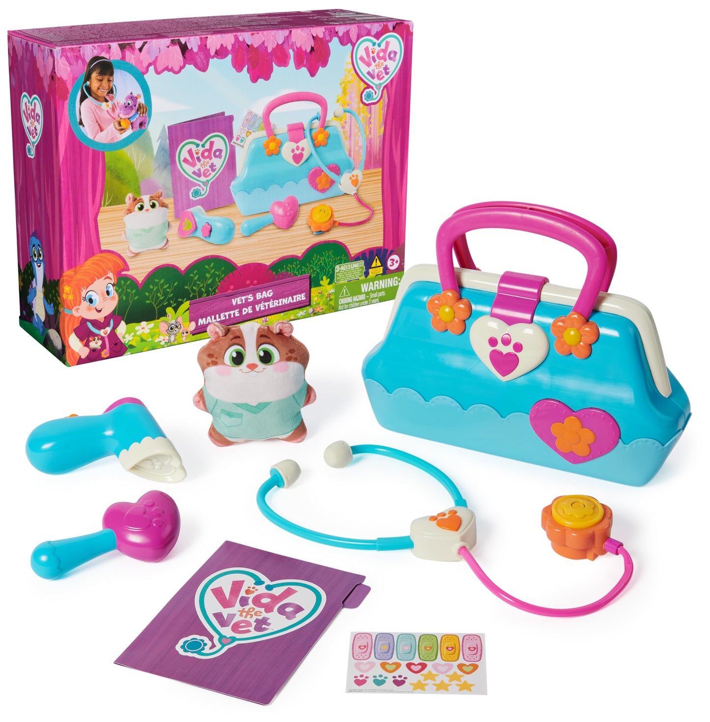 Vida the Vet Bag – 5 Doctor Kit Accessories, Popcorn Plush & Stickers | Ages 3+