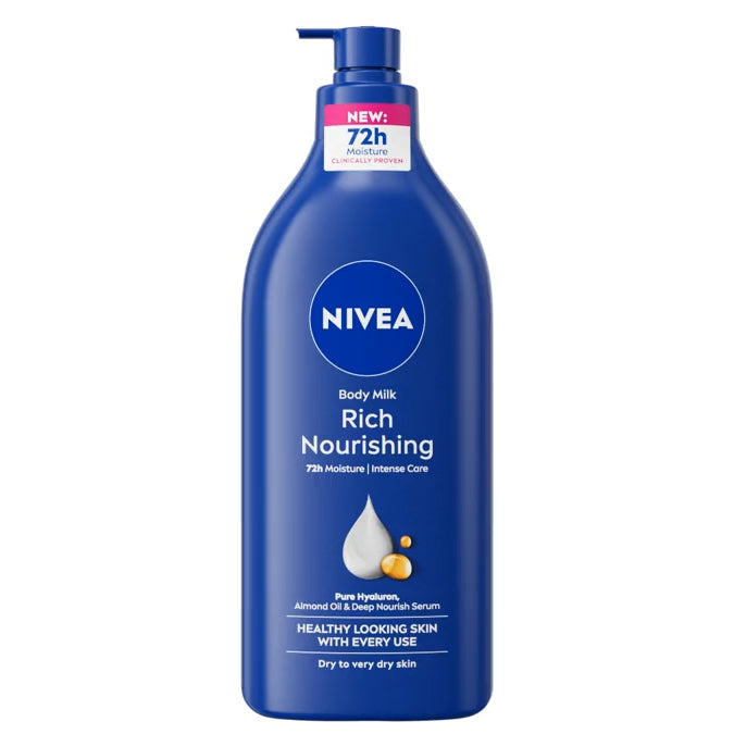Nivea Rich Nourishing Body Lotion Deeply Hydrating & Long-Lasting Moisture for Dry to Very Dry Skin 625 ml/21.13 oz