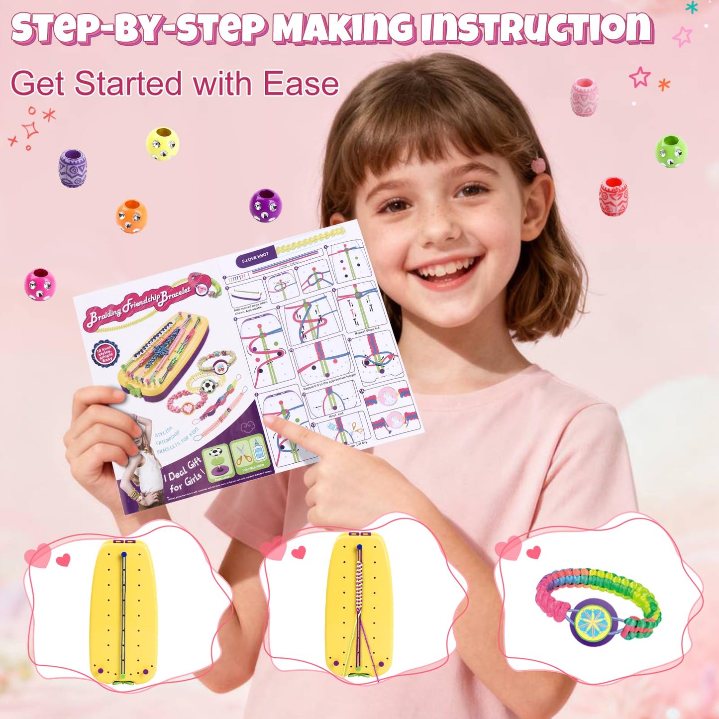 VIDIBESTY Bracelet Making Kit for Girls 6-12 | 169PCS Deluxe Craft Set