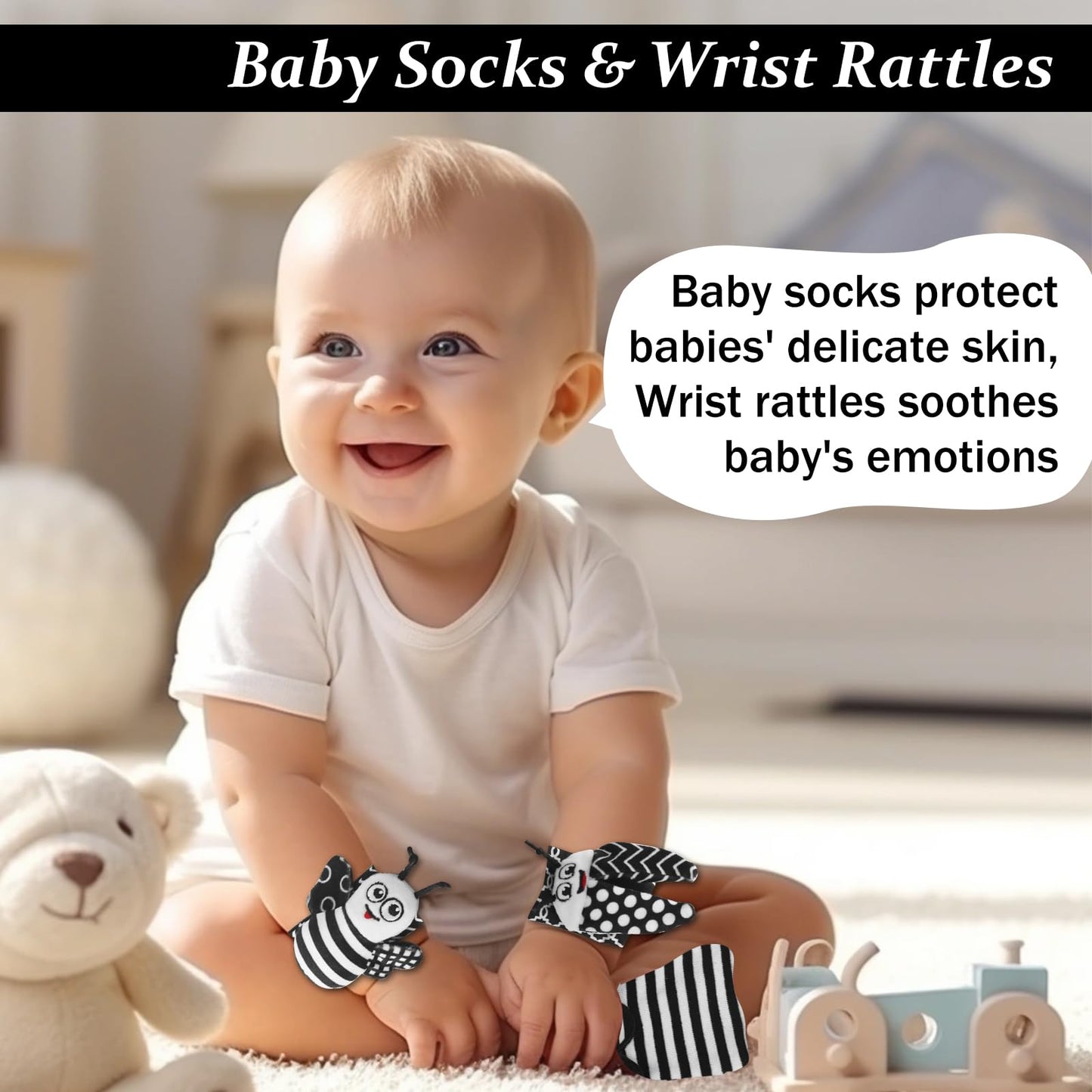 VIESMUMU High-Contrast Baby Toys for Newborns — Black & White Development Set