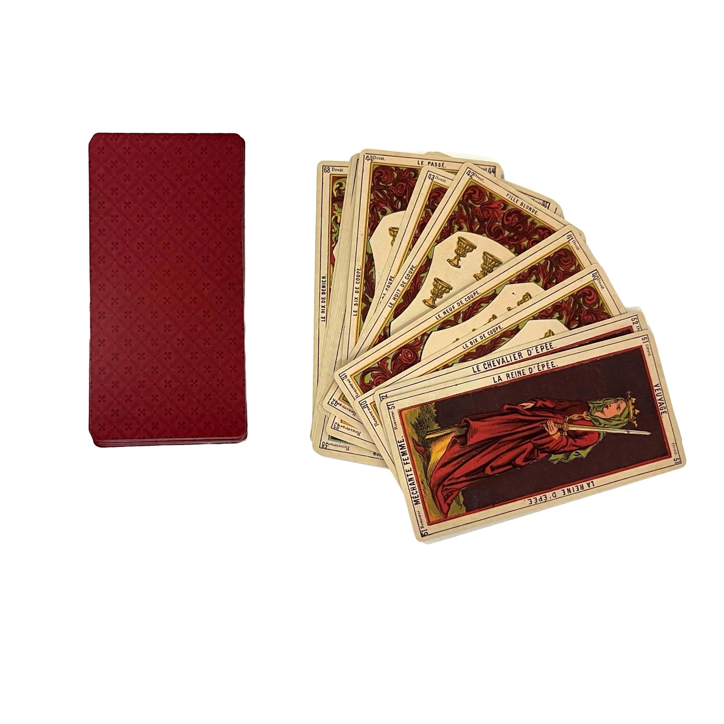 Vieux Monde Express Grand Etteilla Tarot Deck & Guide – Oversized 5.5 x 2.75 Inches, Egyptian Facsimile