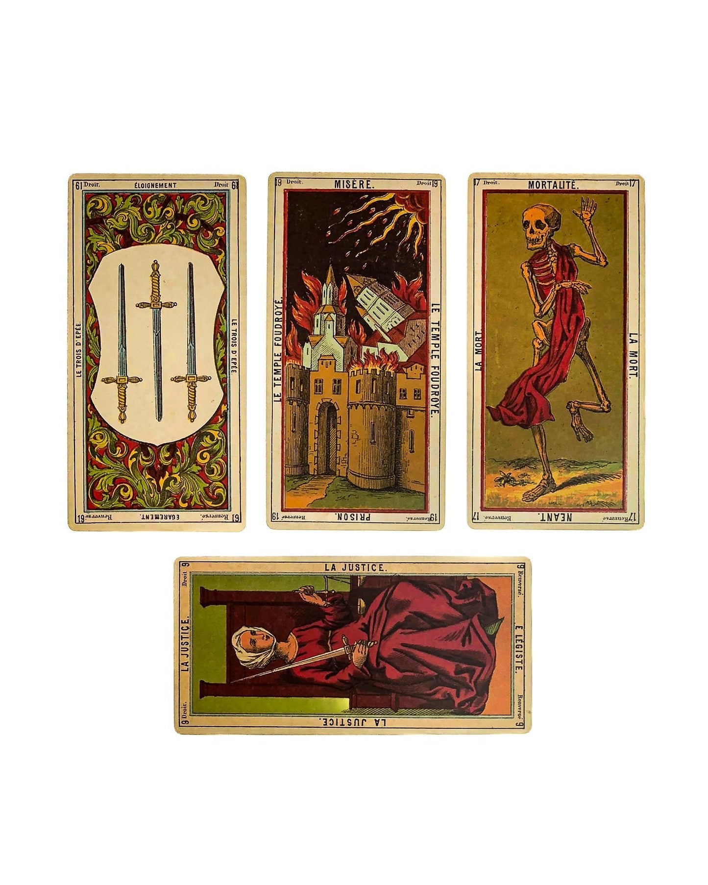 Vieux Monde Express Grand Etteilla Tarot Deck & Guide – Oversized 5.5 x 2.75 Inches, Egyptian Facsimile