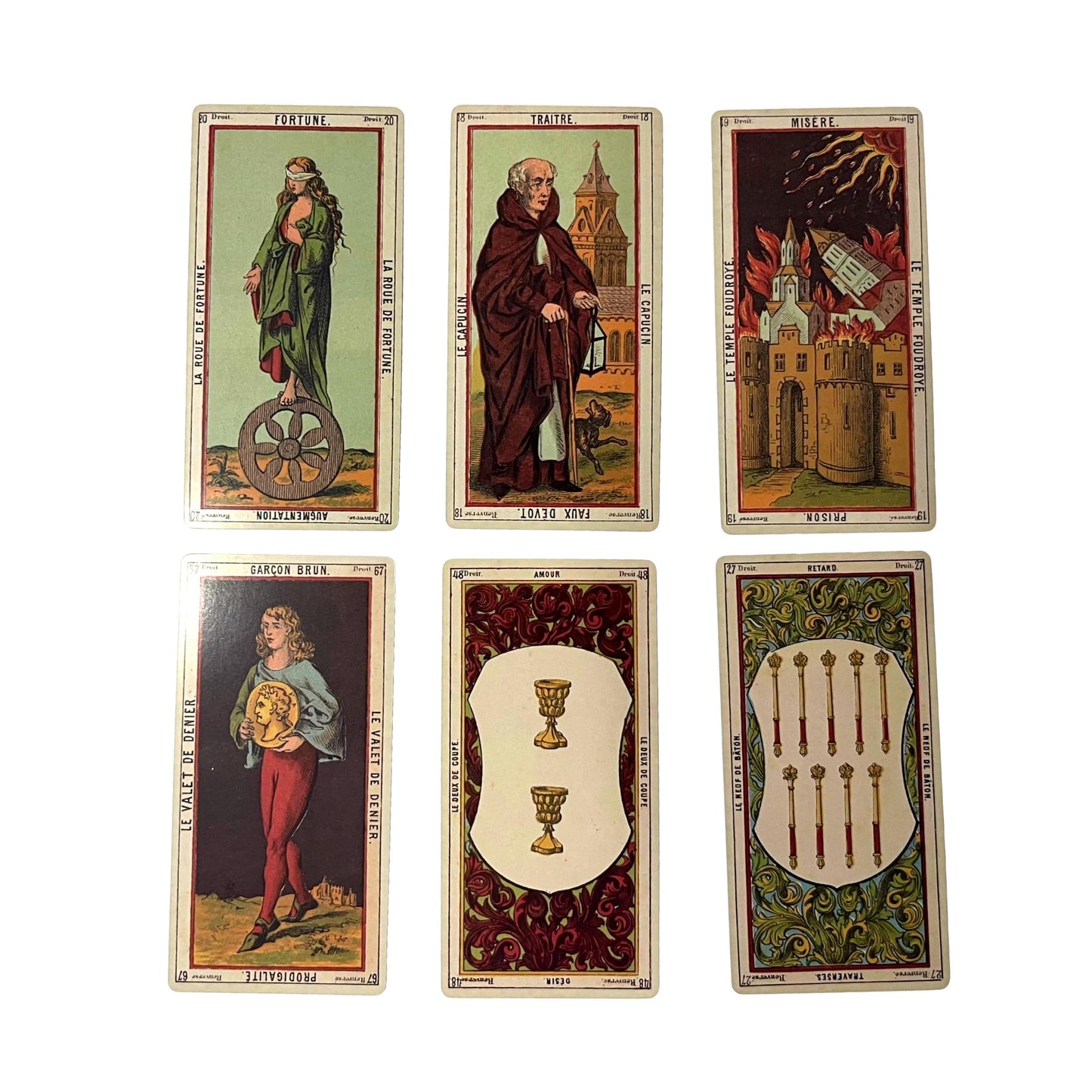 Vieux Monde Express Grand Etteilla Tarot Deck & Guide – Oversized 5.5 x 2.75 Inches, Egyptian Facsimile