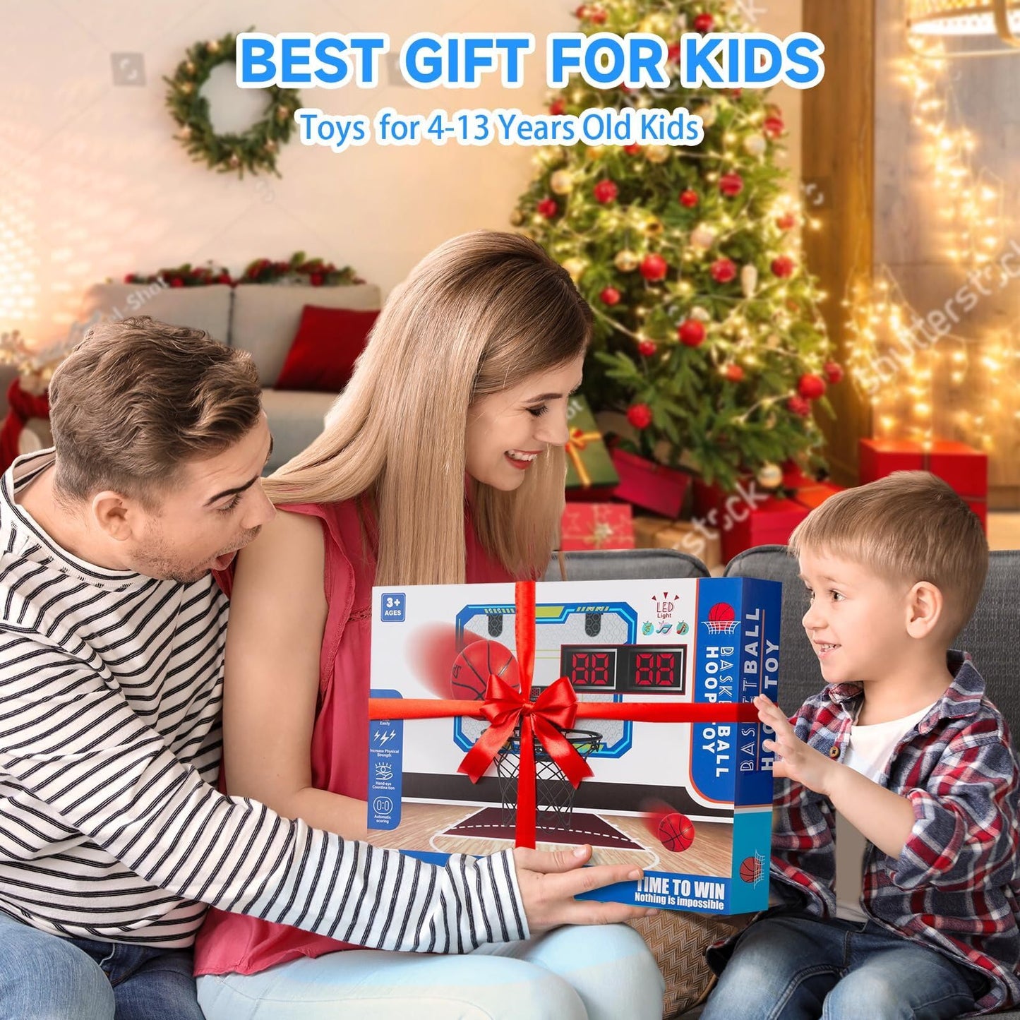 VIGNUTO Indoor Basketball Hoop for Kids (Over the Door) – Scoring, Countdown & Music