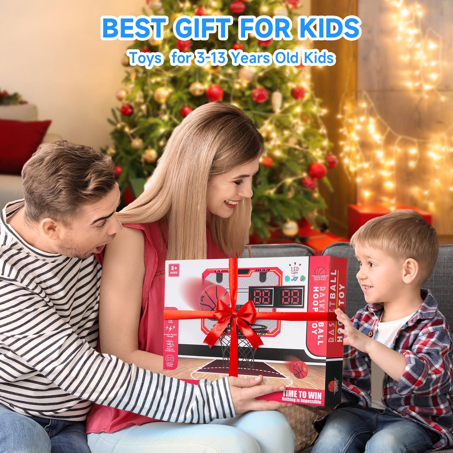 Vignuto Indoor Basketball Hoop for Kids – Over-the-Door, Scoring & Music