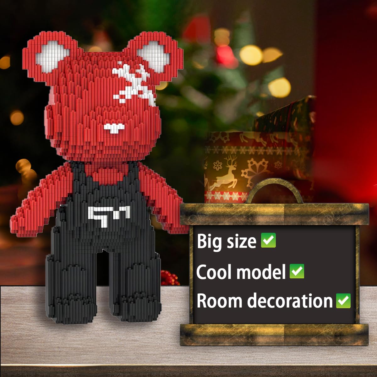 VIIOVOIIV Teddy Red Bear Micro Building Blocks Set 4500 Piece – Winktoys Christmas Gift for Adults and Kids