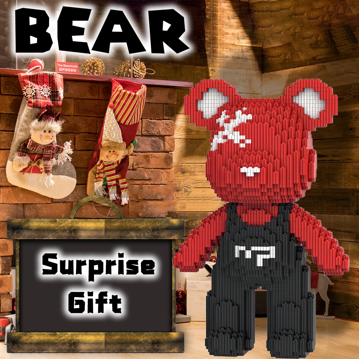 VIIOVOIIV Teddy Red Bear Micro Building Blocks Set 4500 Piece – Winktoys Christmas Gift for Adults and Kids