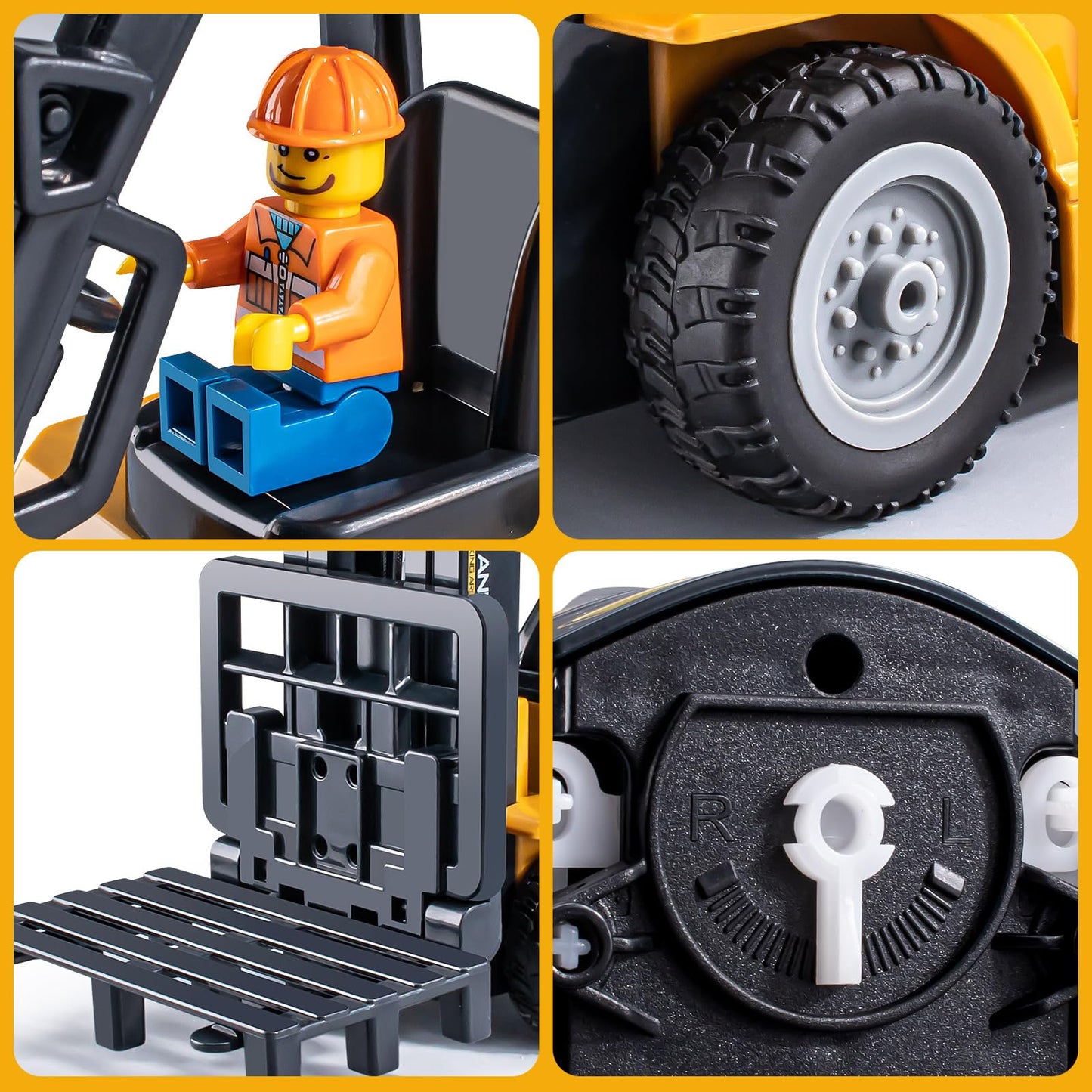 VijiSuki 2.4Ghz RC Forklift Toy – 11-Channel, 1/24 Scale with Lights & Spray