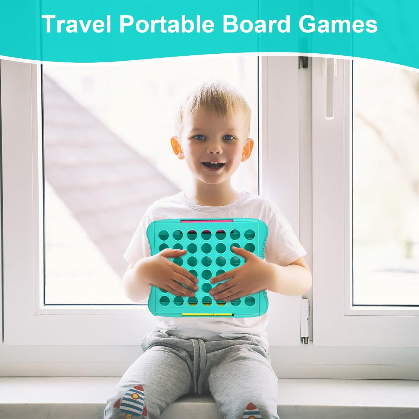 Vikutu 4 in a Row Connect Game – Travel-Friendly 9 x 7.4 in Green
